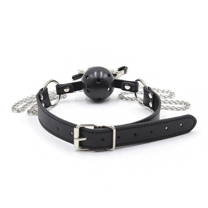 Bâillon Boule - FetishTentation | Ball Gag Perforée, Pinces à Seins pour Soumission & Plaisirs FetishTentation Sensations plus