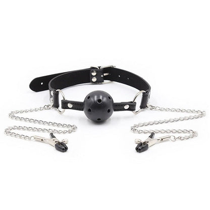 Bâillon Boule - FetishTentation | Ball Gag Perforée, Pinces à Seins pour Soumission & Plaisirs FetishTentation Sensations plus