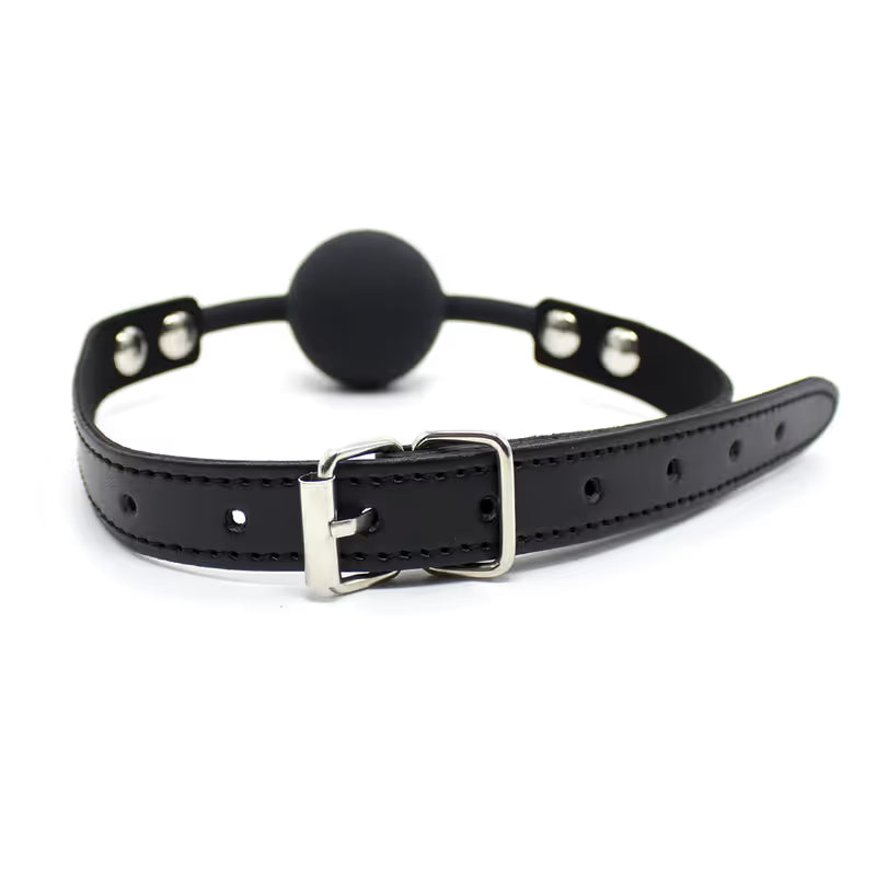 Bâillon Boule Silicone - FetishTentation | Boule 100% Silicone de 40 mm, Noir ou Rouge FetishTentation Sensations plus