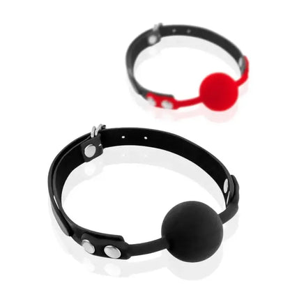 Bâillon Boule Silicone - FetishTentation | Boule 100% Silicone de 40 mm, Noir ou Rouge FetishTentation Sensations plus