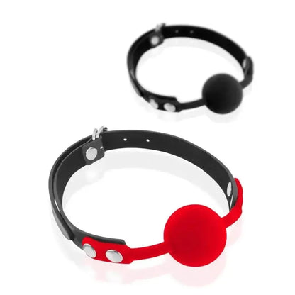 Bâillon Boule Silicone - FetishTentation | Boule 100% Silicone de 40 mm, Noir ou Rouge FetishTentation Sensations plus