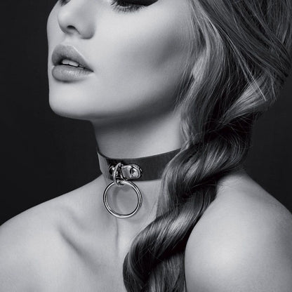 Bijoux Pour Toi – Collier Ras de Cou Fetish | Noir en Similicuir Ajustable & Anneau Bijoux pour toi Sensations plus