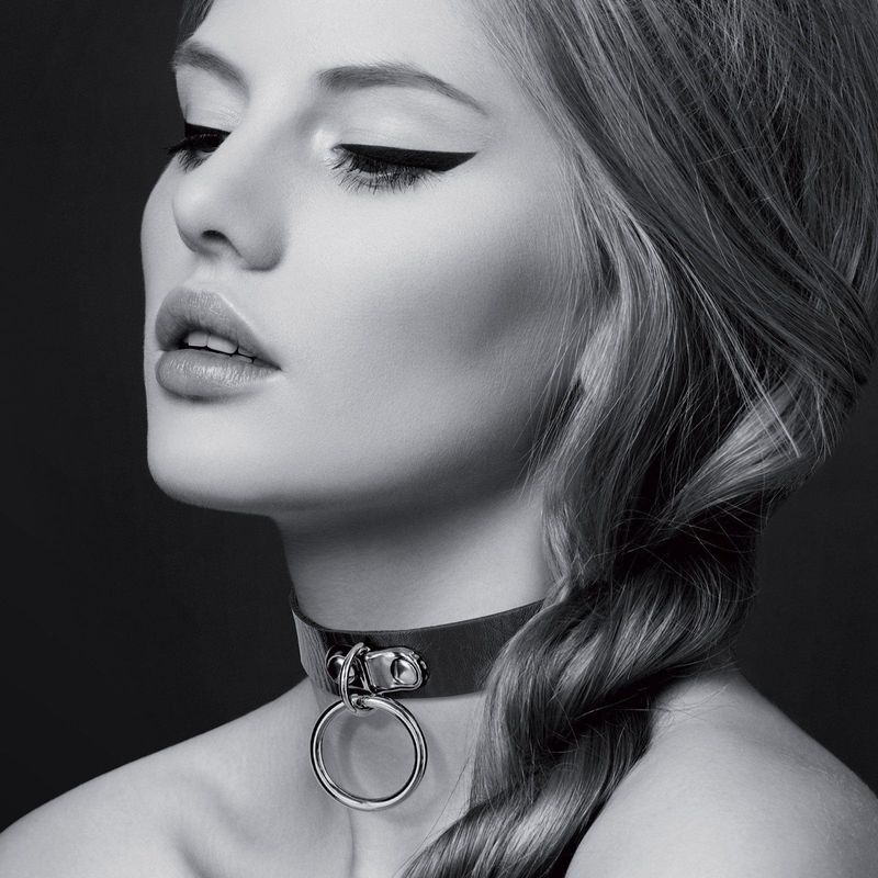 Bijoux Pour Toi – Collier Ras de Cou Fetish | Noir en Similicuir Ajustable & Anneau Bijoux pour toi Sensations plus