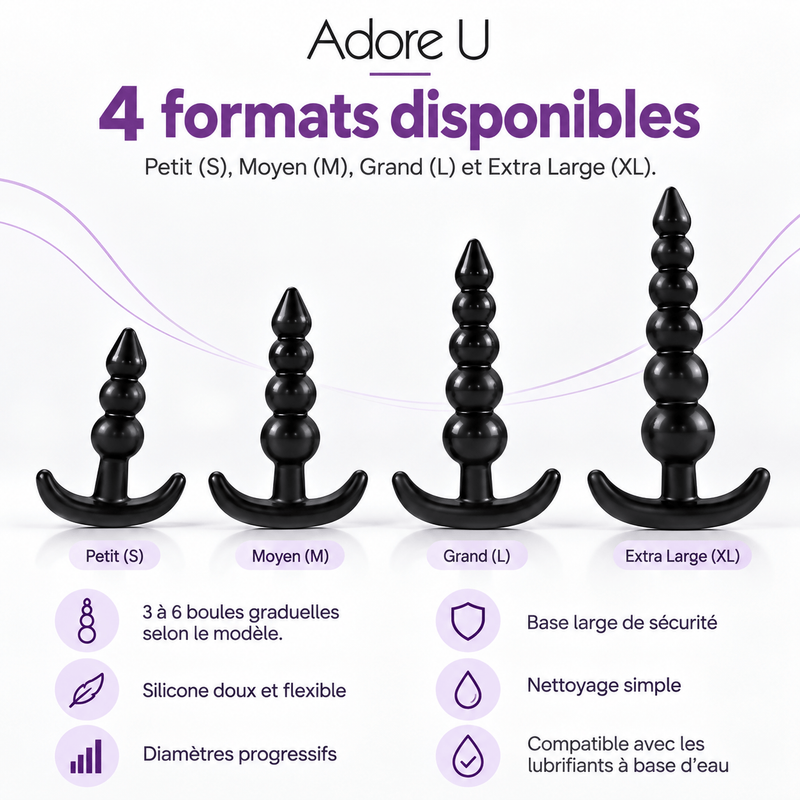 Boules Anales Graduelles en Silicone - Elsa  4 Formats | Adore U Anal Adore U - Anal Sensations plus