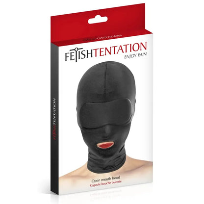 Cagoule BDSM Bouche Ouverte - FetishTentation | Spandex Noir & Soumission Totale FetishTentation Sensations plus