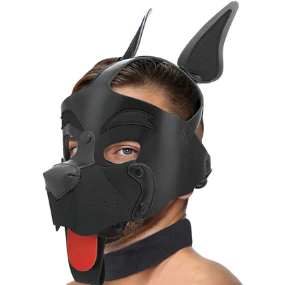 Capuche Pup Play - Alpha Dog Pup Hood | Cuir Vegan pour Jeux BDSM & Pet Play Master Series Sensations plus