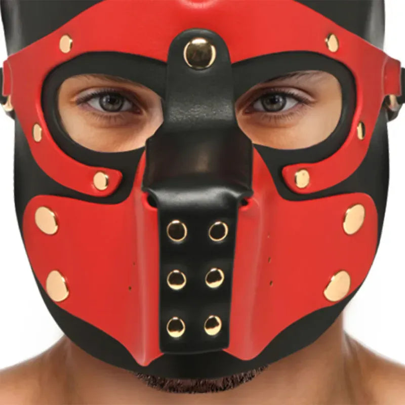 Capuche Pup Play avec Museau - Hound Hood | Cuir Végan Ajustables pour Roleplay & BDSM Master Series Sensations plus