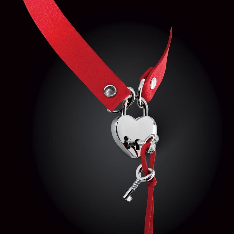 Collier Ras de Cou BDSM - Bijoux Pour Toi | Noir ou Rouge & Cadenas Cœur Inclus Bijoux pour toi Sensations plus