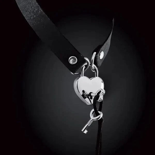 Collier Ras de Cou BDSM - Bijoux Pour Toi | Noir ou Rouge & Cadenas Cœur Inclus Bijoux pour toi Sensations plus