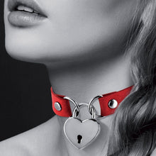 Collier Ras de Cou BDSM - Bijoux Pour Toi | Noir ou Rouge & Cadenas Cœur Inclus Bijoux pour toi Sensations plus