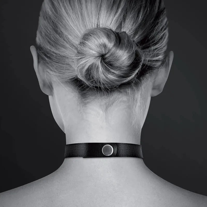 Collier Ras de Cou Fetish Noir - Bijoux Pour Toi | Choker Double Anneau Argenté Bijoux pour toi Sensations plus