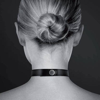 Collier Ras de Cou Fetish Noir - Bijoux Pour Toi | Choker Double Anneau Argenté Bijoux pour toi Sensations plus