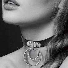 Collier Ras de Cou Fetish Noir - Bijoux Pour Toi | Choker Double Anneau Argenté Bijoux pour toi Sensations plus