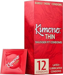 Condom Ultra Fins - Kimono Thin | Préservatifs Ajustés & Fiables pour Plus de Plaisir Kimono Sensations plus