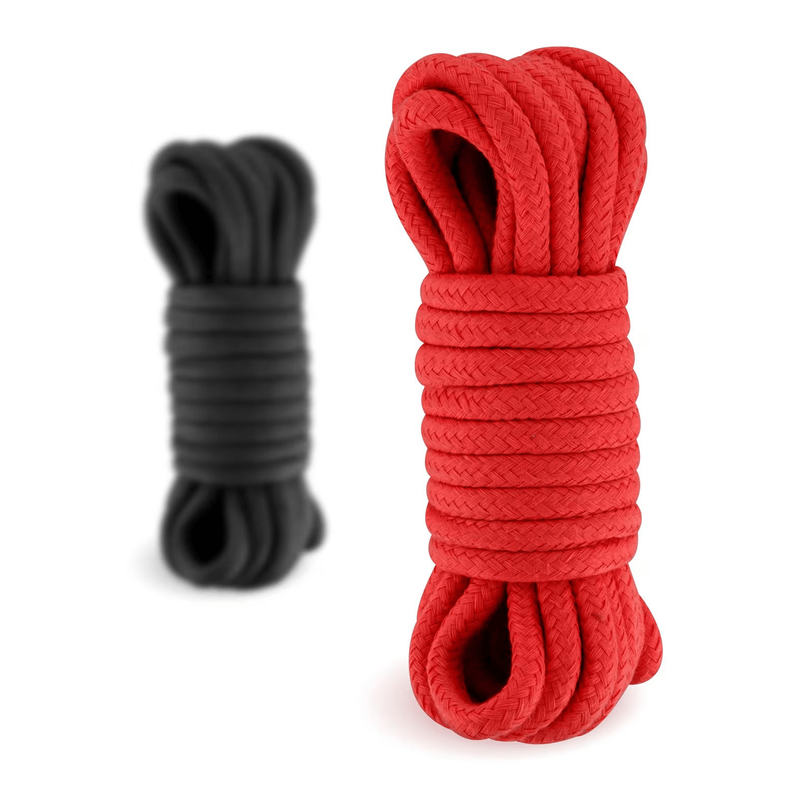 Corde de Bondage Douce 10 m - Sweet Caress Play Shibari | Coton Doux Noir ou Rouge Sweet Caress Sensations plus