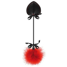 Cravache 2-en-1 BDSM - Sweet Caress | Tapette Cœur Noir & Plumeau Duvet Rouge Sweet Caress Sensations plus