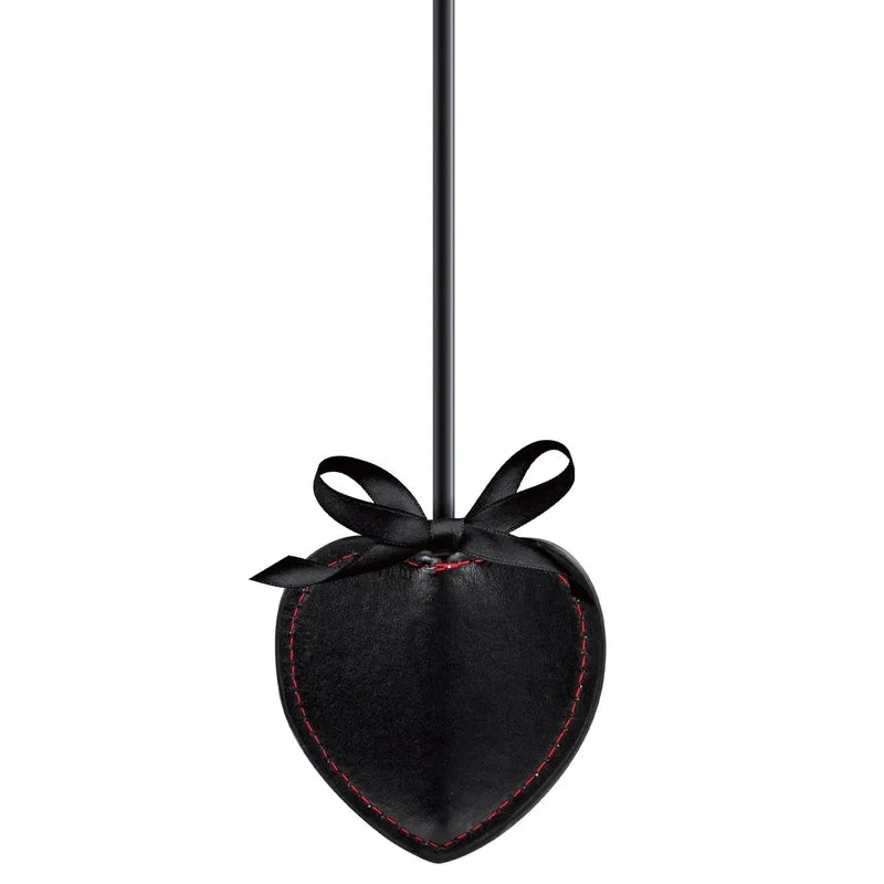 Cravache 2-en-1 BDSM - Sweet Caress | Tapette Cœur Noir & Plumeau Duvet Rouge Sweet Caress Sensations plus