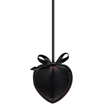 Cravache 2-en-1 BDSM - Sweet Caress | Tapette Cœur Noir & Plumeau Duvet Rouge Sweet Caress Sensations plus