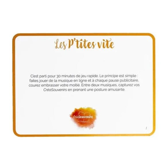 CréaSouvenirs – Le jeu de couple complice pour des souvenirs inoubliables CréaSouvenirs Sensations plus