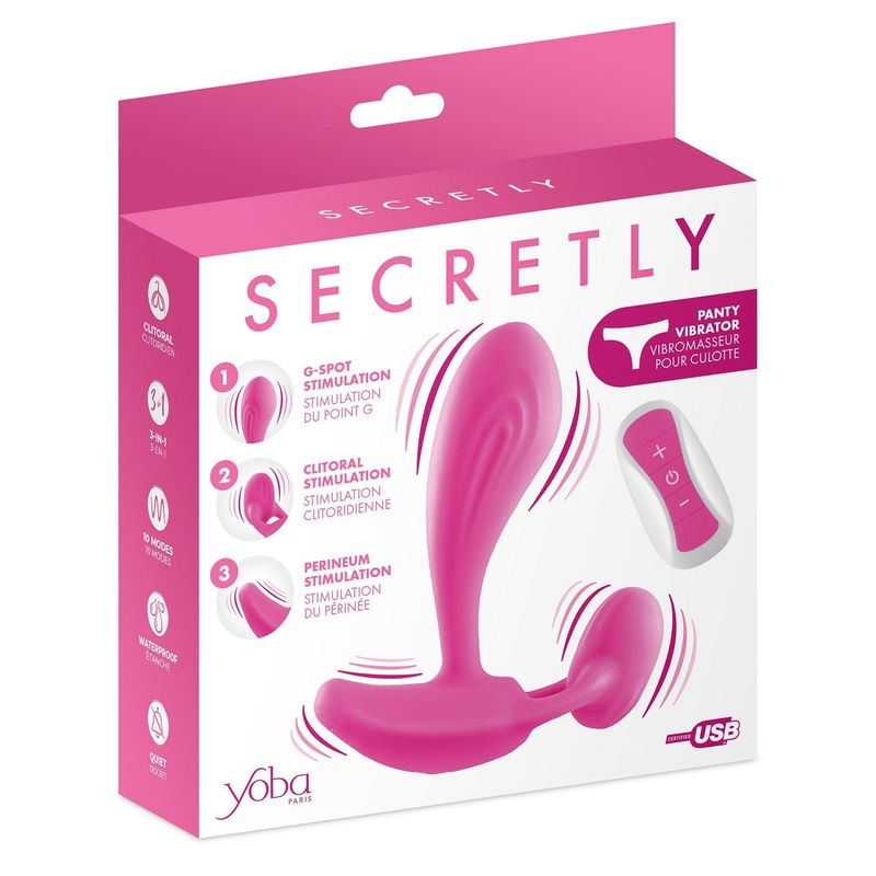 Culotte vibrante 3-en-1 - Secretly | Double Stimulation Point G, Clitoris & Périnée Yoba Paris Sensations plus