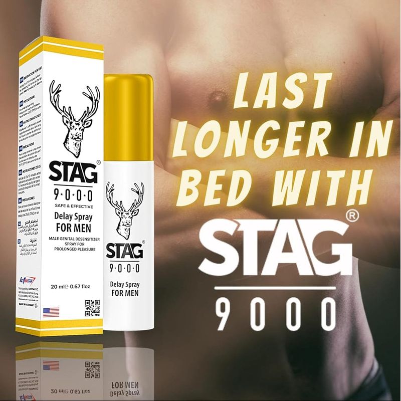 Désensibilisants génital - Stag 9000 - Spray retardateur pour hommes Stag 9000 Sensations plus