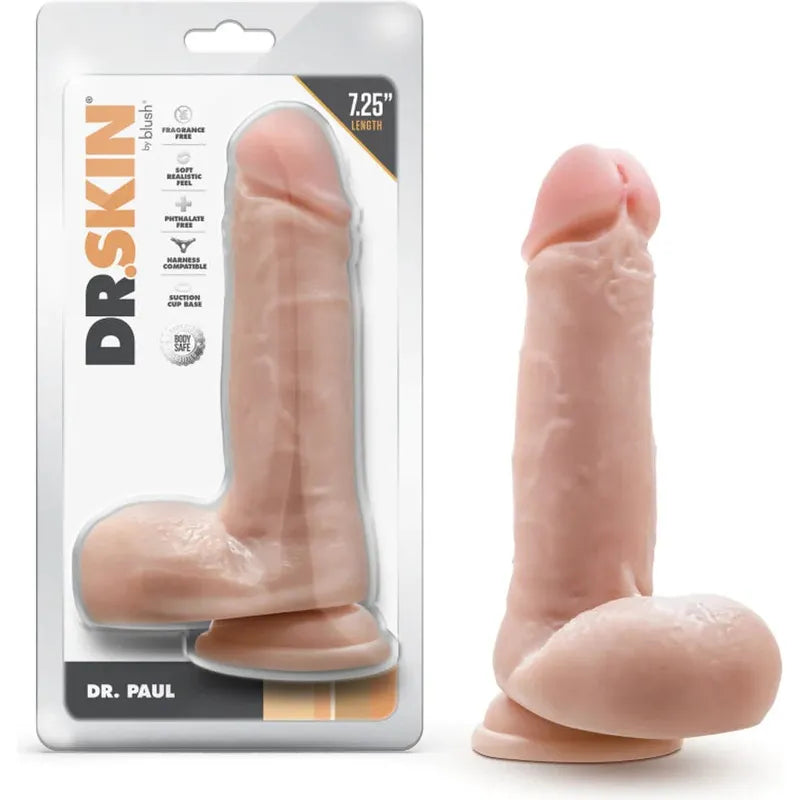 Dildo - Dr. Skin - Dr. Paul 7,25 pouces avec testicule Blush Novelties Sensations plus