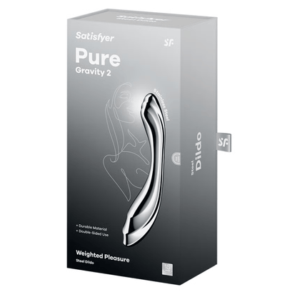 Dildo en Acier Inoxydable - Satisfyer Pure Gravity 2 | Forme Galbée & Texturée Satisfyer Sensations plus