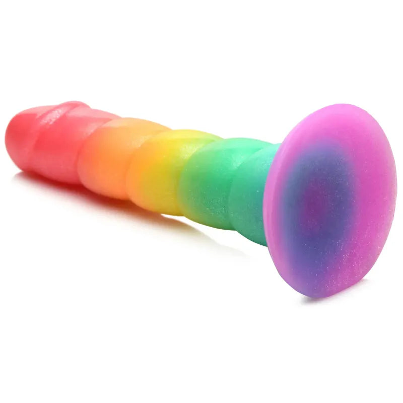 Dildo en silicone 6,6 po - Swirl Rainbow Simply Sweet | Base Ventouse Simply Sweet Sensations plus