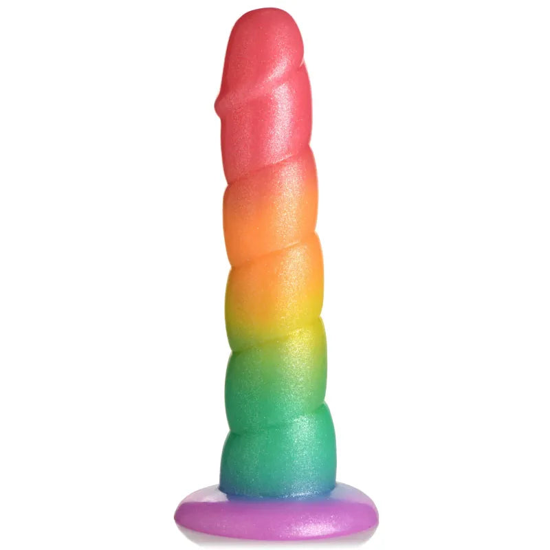 Dildo en silicone 6,6 po - Swirl Rainbow Simply Sweet | Base Ventouse Simply Sweet Sensations plus
