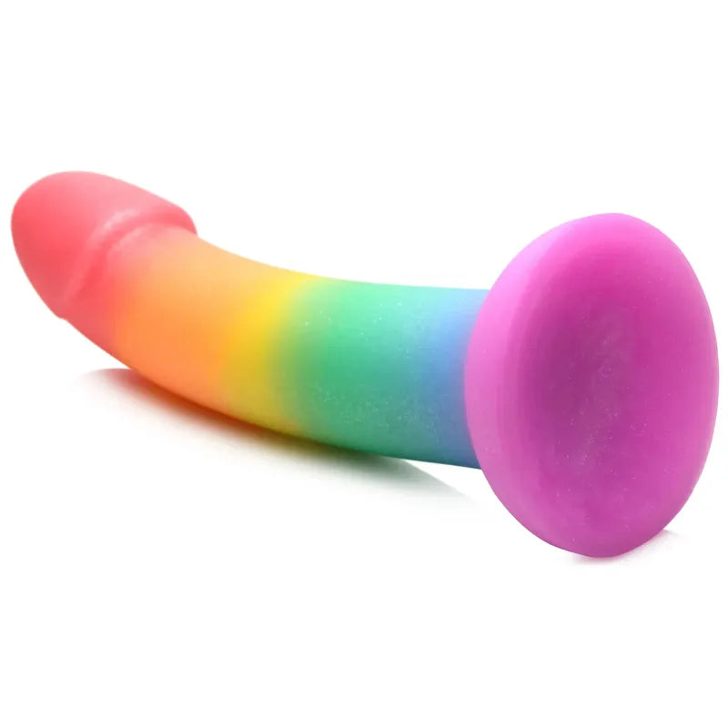 Dildo en Silicone 6.9 po - Phallic Rainbow Simply Sweet | Base Ventouse Simply Sweet Sensations plus