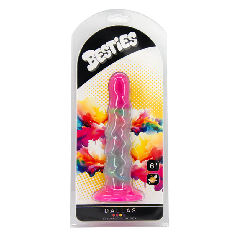 Dildo en Silicone & Ventouse - Besties Colourz Dallas | Compatible Harnais & Texturé Odin Novelties Sensations plus