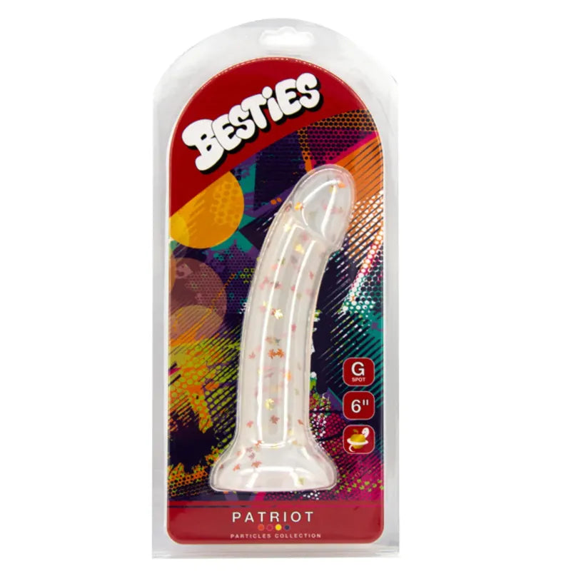 Dildo Incurvé en Silicone - Particles Besties | Collection Patriot Besties Sensations plus
