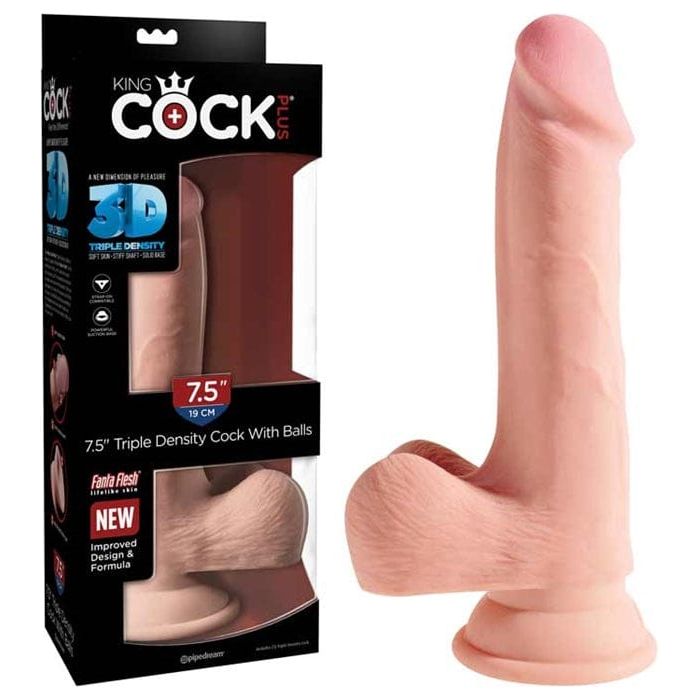 Dildo - King Cock Plus - 7.5 pouces - Avec Testicules Pipedream Sensations plus