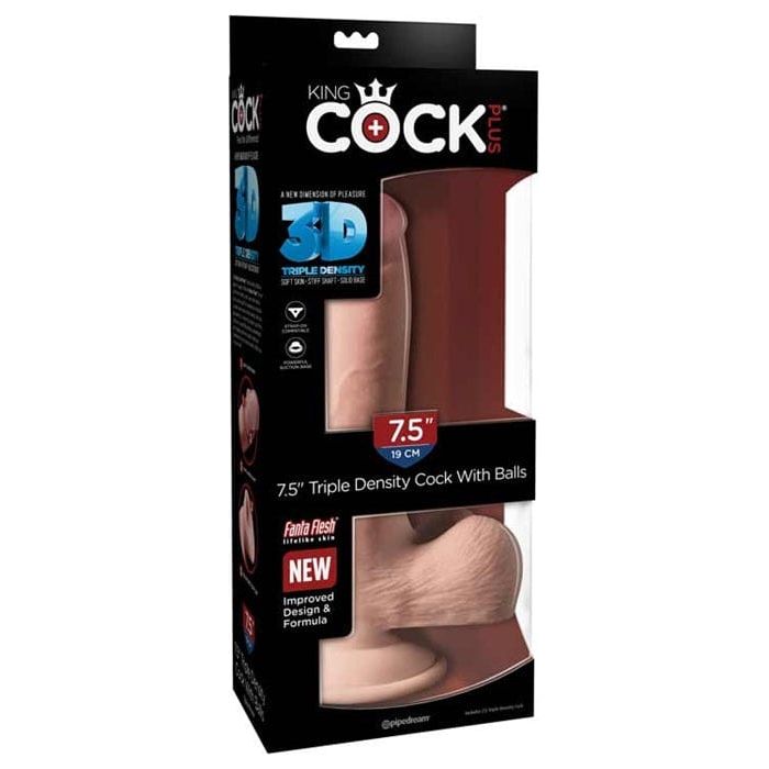 Dildo - King Cock Plus - 7.5 pouces - Avec Testicules Pipedream Sensations plus