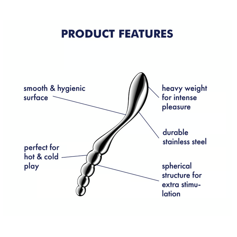 Dildo Point-G Acier Inoxydable - Satisfyer Star Force 1 | Jeu de Température Froid ou Chaud Satisfyer Sensations plus