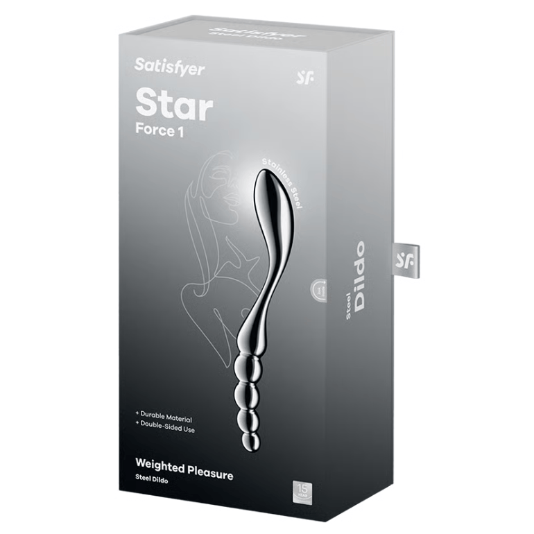 Dildo Point-G Acier Inoxydable - Satisfyer Star Force 1 | Jeu de Température Froid ou Chaud Satisfyer Sensations plus