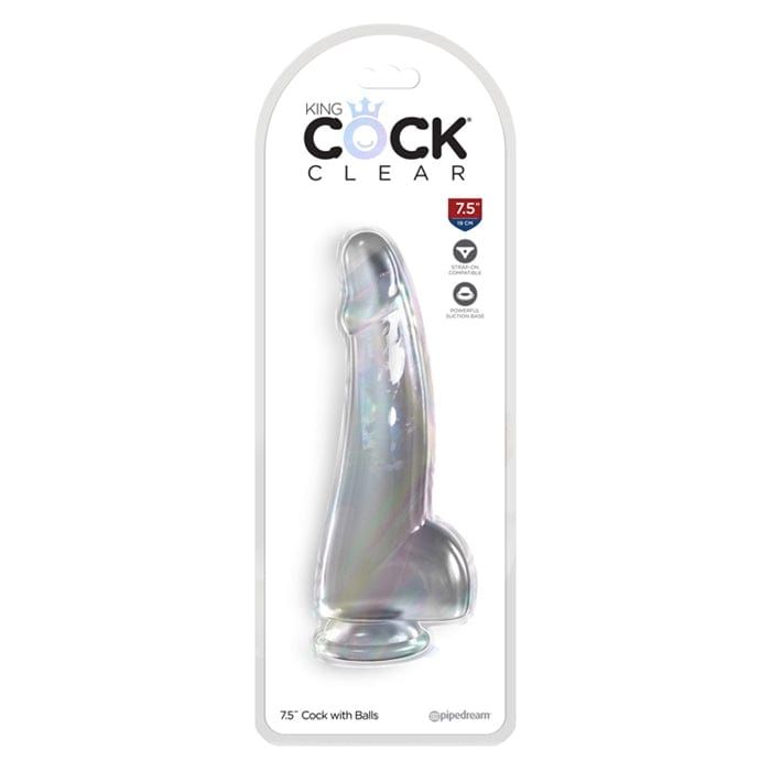 Dildo Réalisme - Pipedream - King Cock Clear 7.5" With Balls Pipedream Sensations plus