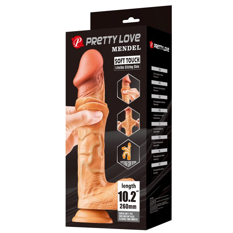 Dildo Réaliste Articulé XXL - Pretty Love Mendel 26cm | Ventouse Pretty Love Sensations plus