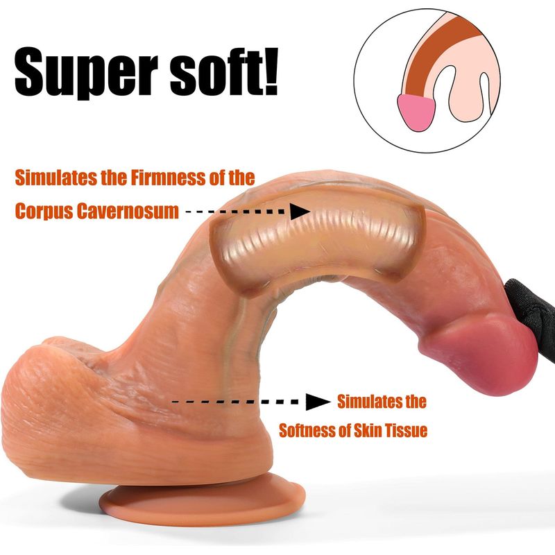 Dildo Réaliste avec Testicules – Adore U William 6" | Silicone Double Densité Adore U dildos Sensations plus