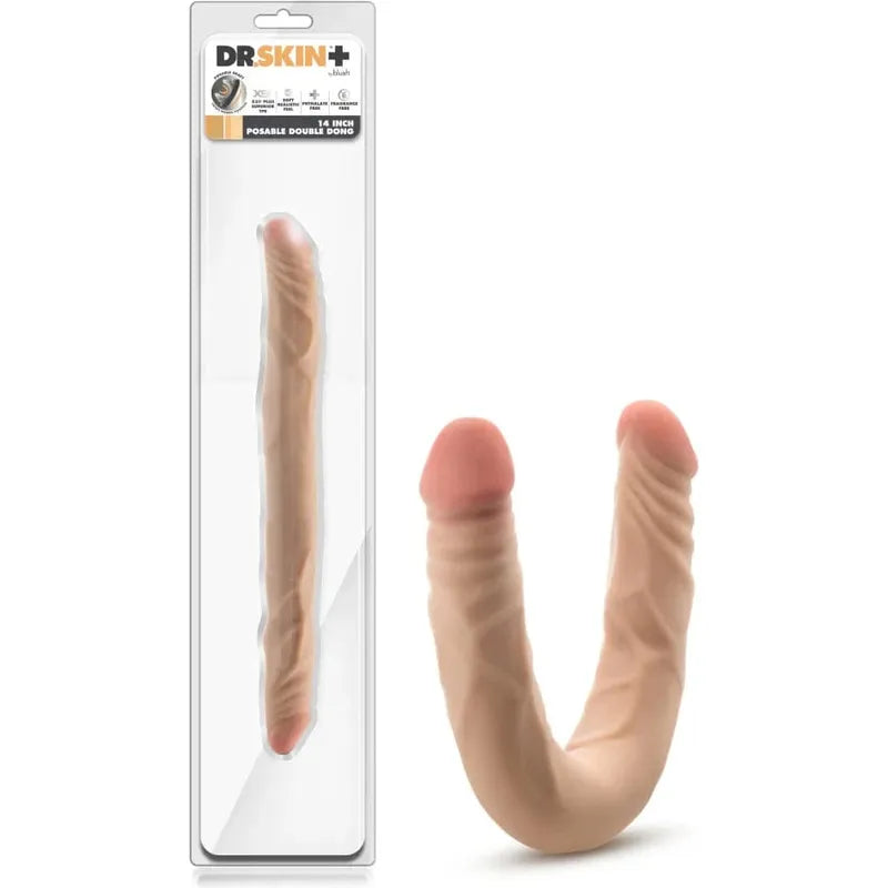Dildo Réaliste Double-Extrémité Flexible - Dr. Skin Plus | Double Dong 14" Blush Novelties Sensations plus