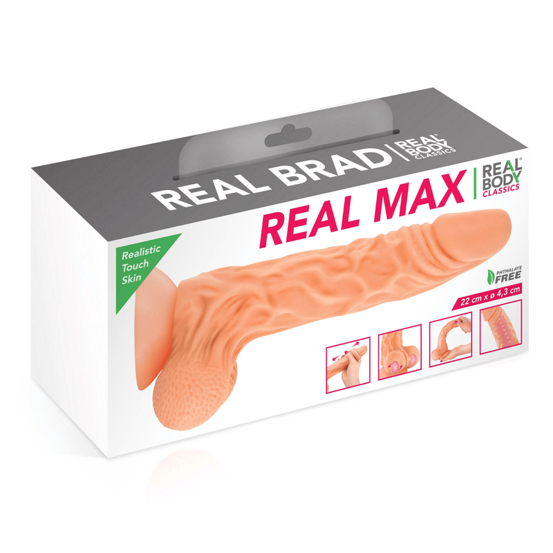 Dildo Réaliste, Prépuce & Ventouse - Real Brad 22 cm | Real Body Real Body Sensations plus