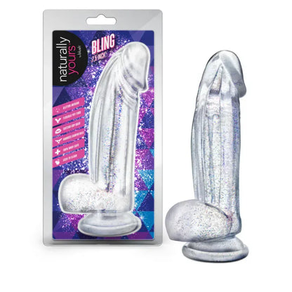 Dildo Realiste & Ventouse - Naturally Yours Bling |  Clair Scintillant & Harnais Compatible Blush Novelties Sensations plus