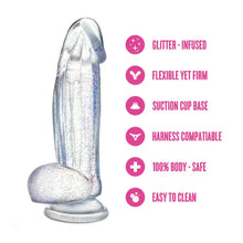 Dildo Realiste & Ventouse - Naturally Yours Bling |  Clair Scintillant & Harnais Compatible Blush Novelties Sensations plus