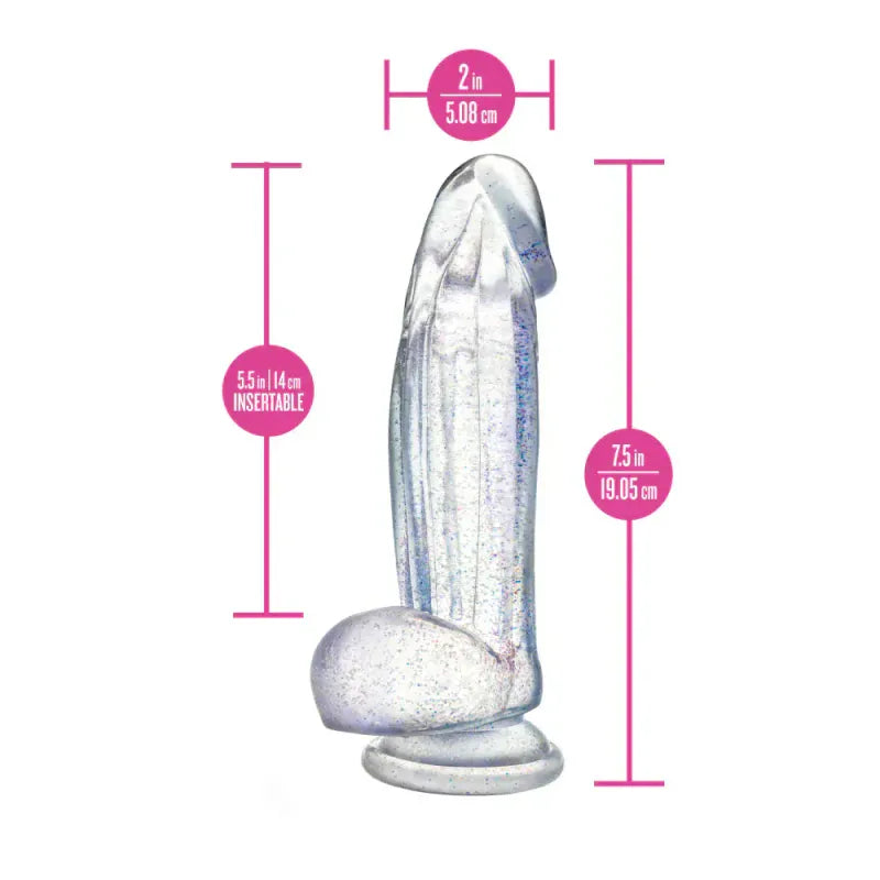 Dildo Realiste & Ventouse - Naturally Yours Bling |  Clair Scintillant & Harnais Compatible Blush Novelties Sensations plus