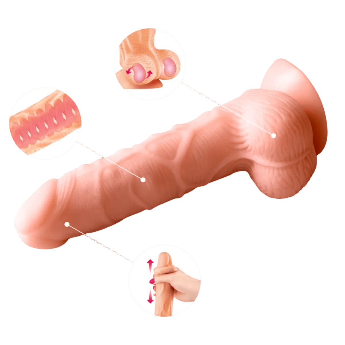 Dildo Réaliste, Ventouse & Prépuce - Real Brad 20 cm | Real Body Real Body Sensations plus