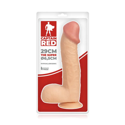 Dildo Réaliste XXL - The Super 29 cm | Ventouse Puissante & Harnais Compatible Captain Red Sensations plus