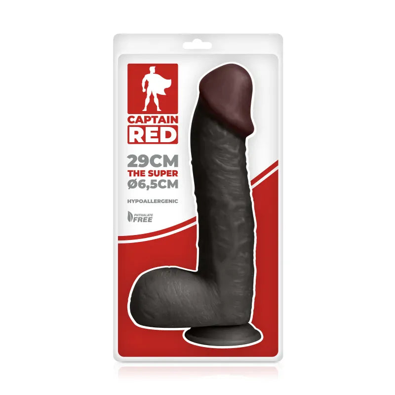Dildo Réaliste XXL - The Super 29 cm | Ventouse Puissante & Harnais Compatible Captain Red Sensations plus