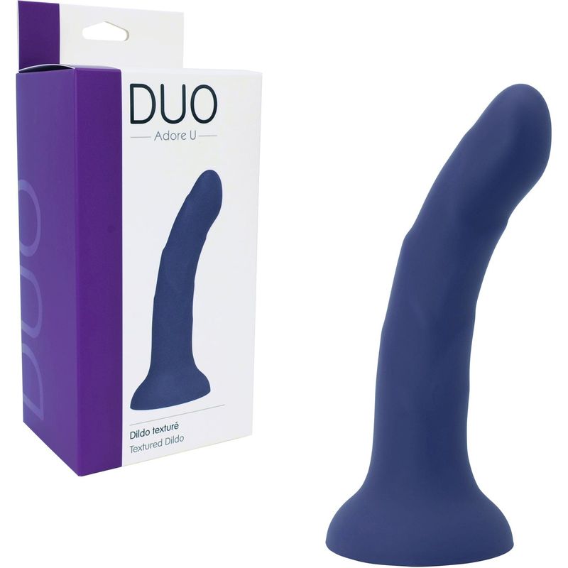 Dildo Texturé Bleu – Adore U Duo | Plaisir Intense et Reliefs Stimulants Adore U DUO Sensations plus