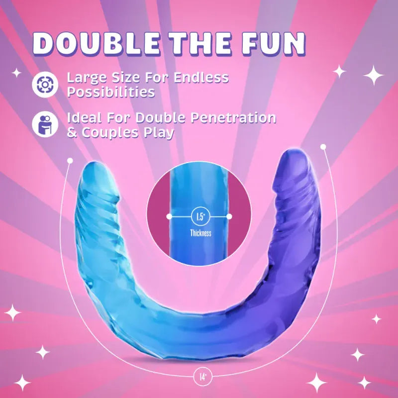 Double Dildo Réaliste Large 13,75 po - Sugar Stud | B Yours Blush Novelties Sensations plus