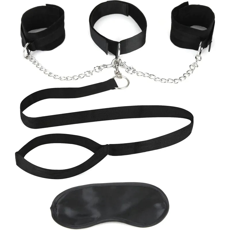 Ensemble collier et laisse avec menottes - Lux Fetish - Collar Cuffs & Leash Set Lux Fetish Sensations plus
